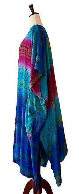 Kantha Bae Silk Solstice Kimono, The Perfect Overwear Layer (Blues)