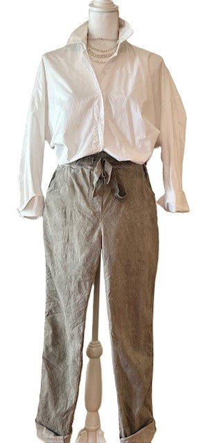 New Everyday Pants with Side Metallic Trim, Taupe or Charcoal