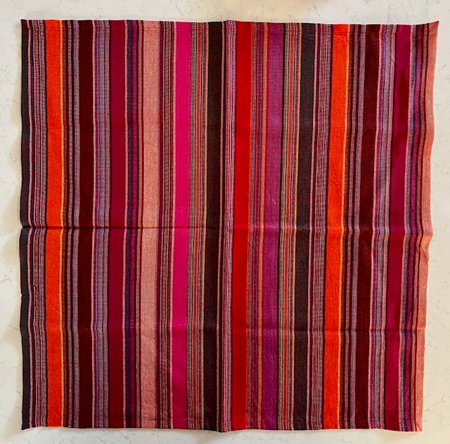 Artisan Hand Woven Guatemalan Napkins, Berry Multi and Jade Multi