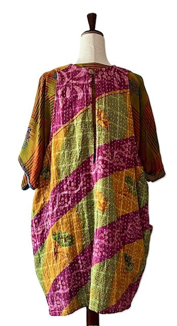 Kantha Bae Harmony Mini Dress, Reversible (Stripe)
