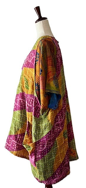 Kantha Bae Harmony Mini Dress, Reversible (Stripe)