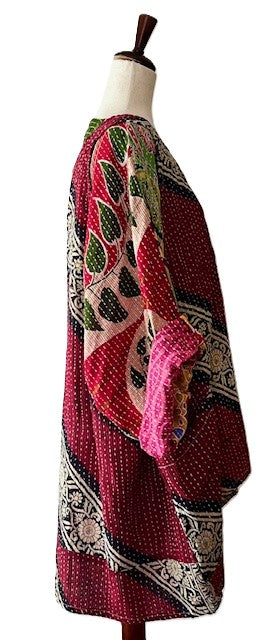 Kantha Bae Harmony Mini Dress, Reversible (Diagonal Stripe)