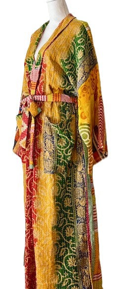 Kantha Bae Majestic Kimono Is It, Abstract (Yellow Stripe)