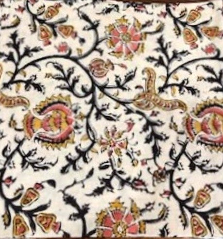 Rose and Gold Kalamkari Napkin Set and Table Runner