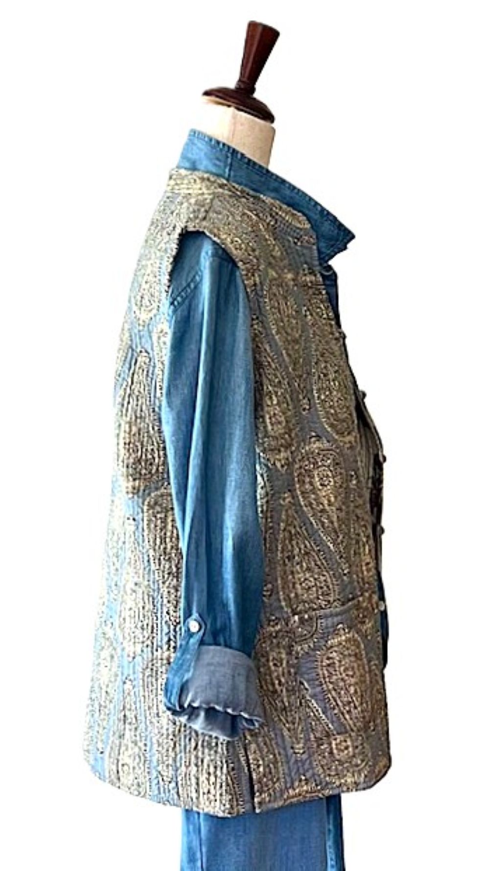 Kantha Quilted Vest. Handmade, Stylish, and Reversible.