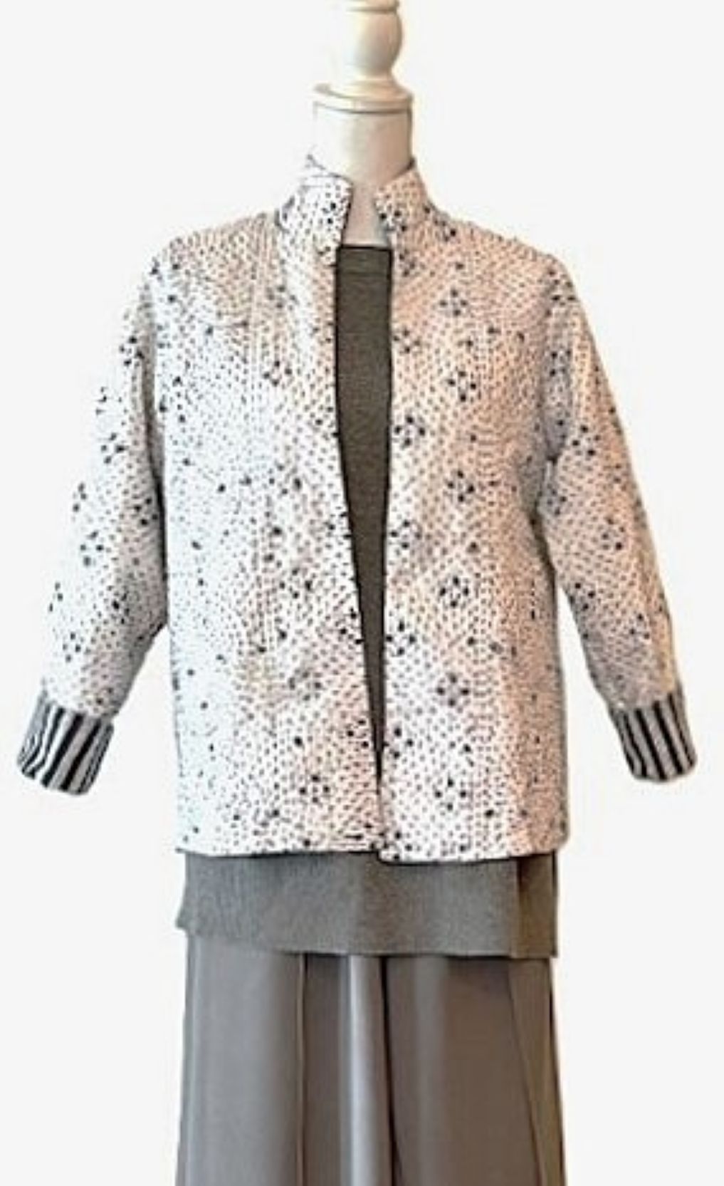 Fully Reversible Luxe Cotton Quilted Jacket. Best Seller. (Abstract Print)