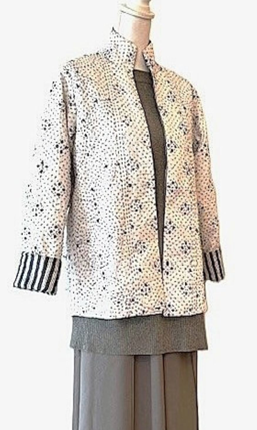 Fully Reversible Luxe Cotton Quilted Jacket. Best Seller. (Abstract Print)