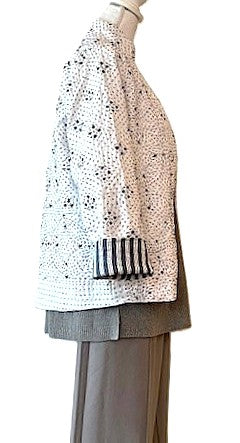 Fully Reversible Luxe Cotton Quilted Jacket. Best Seller. (Abstract Print)