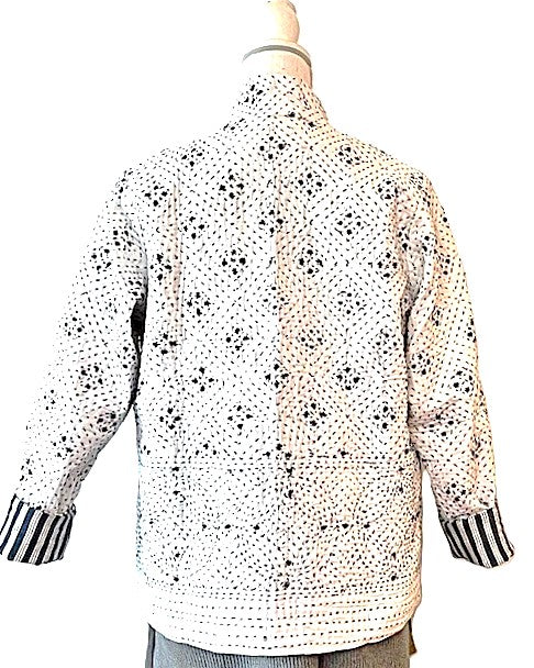 Fully Reversible Luxe Cotton Quilted Jacket. Best Seller. (Abstract Print)