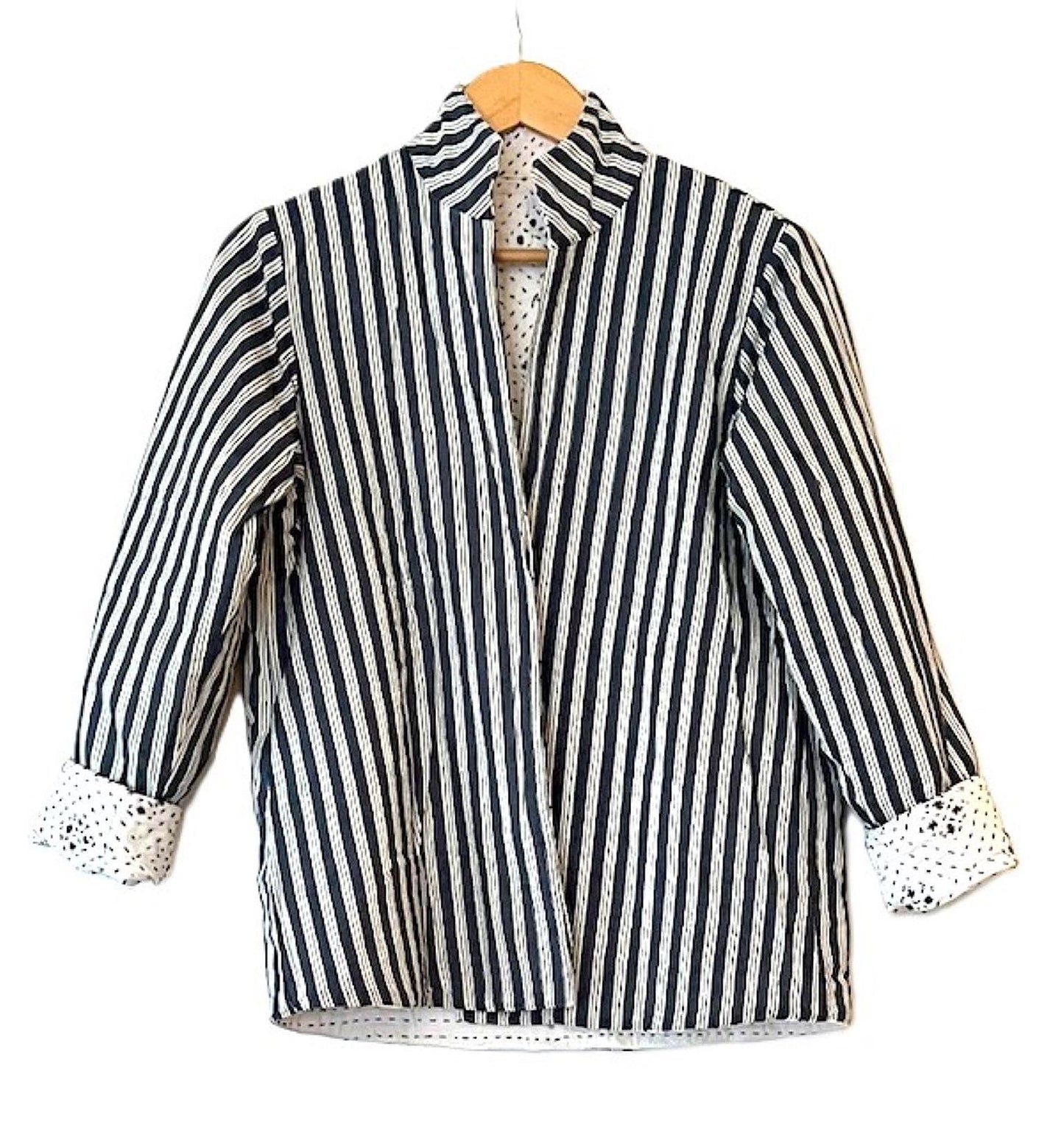 Fully Reversible Luxe Cotton Quilted Jacket. Best Seller. (Abstract Print)