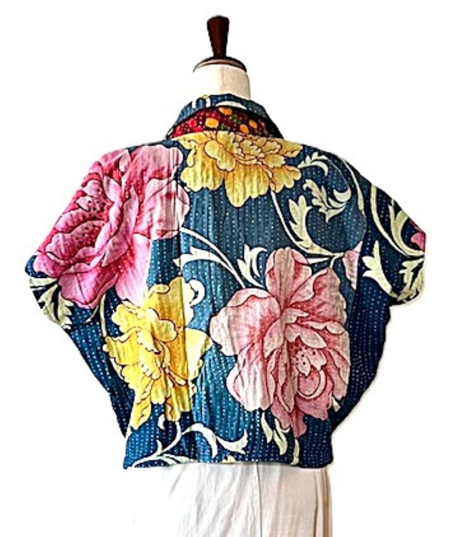 Jacket- Fully Reversible Crop Top Jacket Offers Limitless Options For Styling. (Floral)