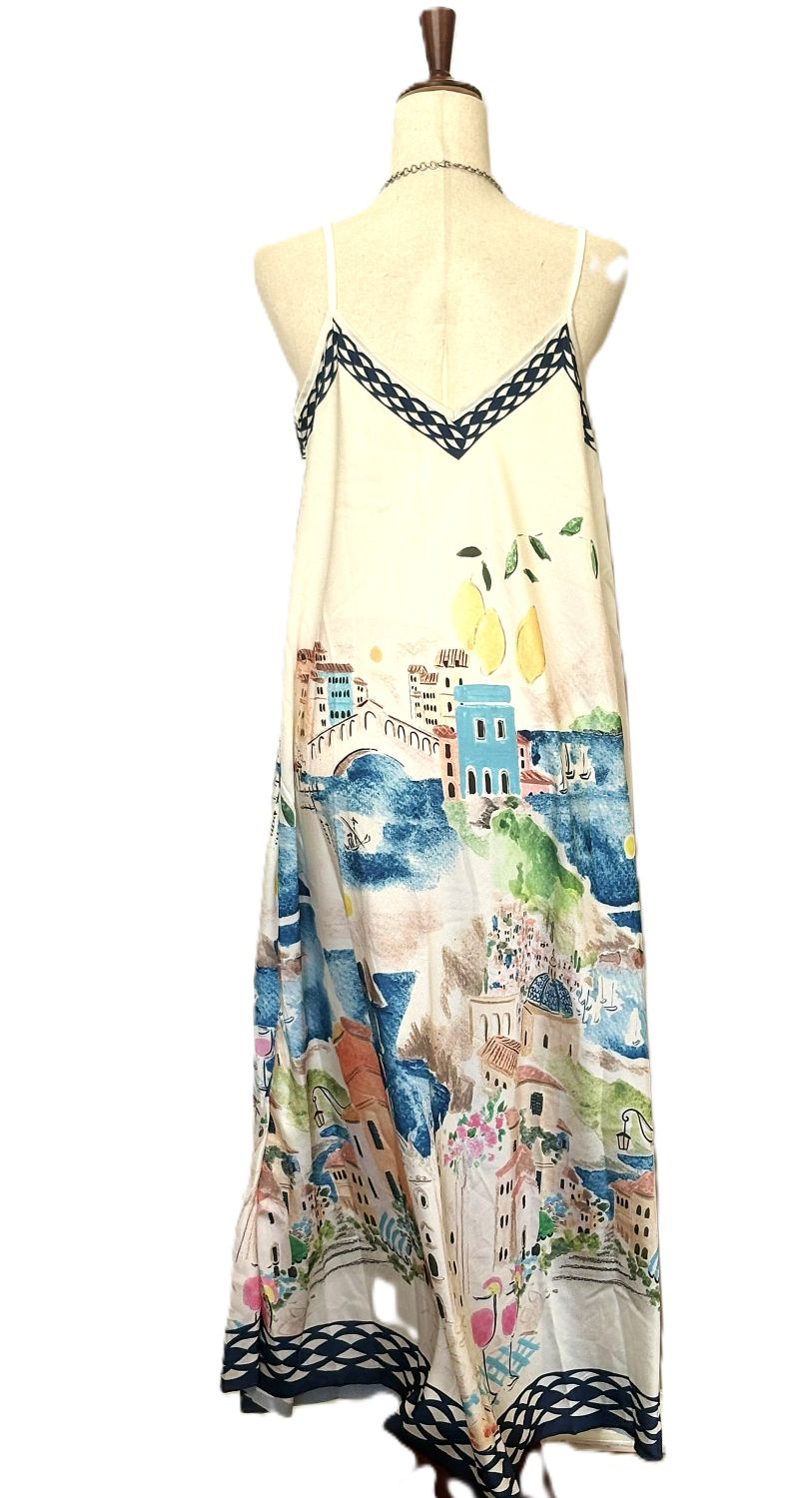 Dresses: Tuscan Villages Maxi Dress (Navy)