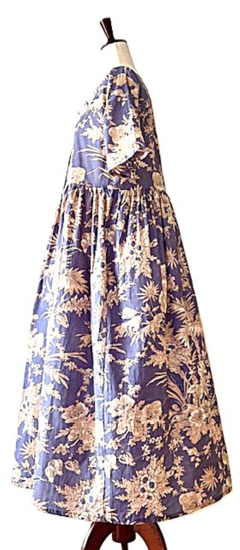 Dresses: New Floral Cotton Handblock Midi. Perfect For Fall. (Lilac)