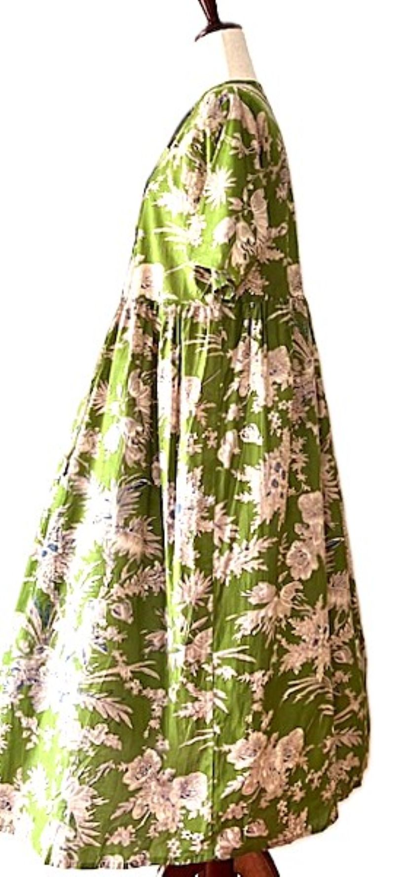 Dresses: New Floral Cotton Handblock Midi. Perfect For Fall. (Avocado)