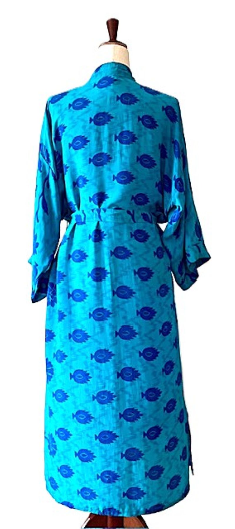 Kimono, Long Silk Duster Is Perfect For Nights Out. (Turquoise)