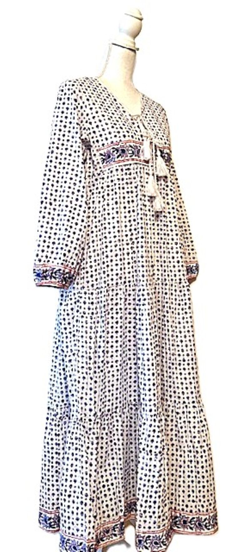 Dresses: Delicate Floral Cotton Maxi. (Petite Fleur)