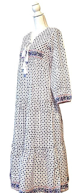 Dresses: Delicate Floral Cotton Maxi. (Petite Fleur)