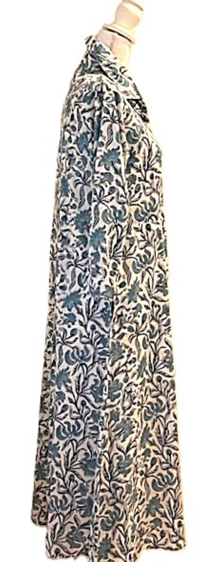 Smart and Timeless, The Shirtdress That Goes Anywhere. (Blue White Floral)