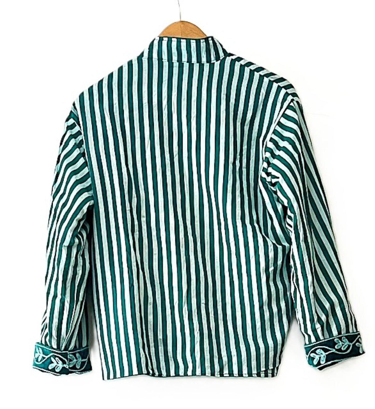 Jacket, Wearable Art In This Hand Embroidered Velvet Short Jacket, Fully Reversible. (Teal)