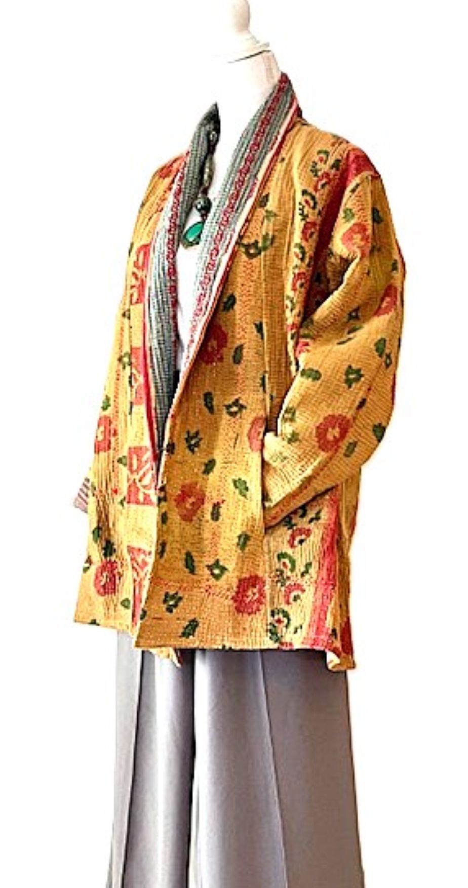 Fully Reversible Stroller Length Jacket Is Tailored, Smart and Seasonless (Mustard)