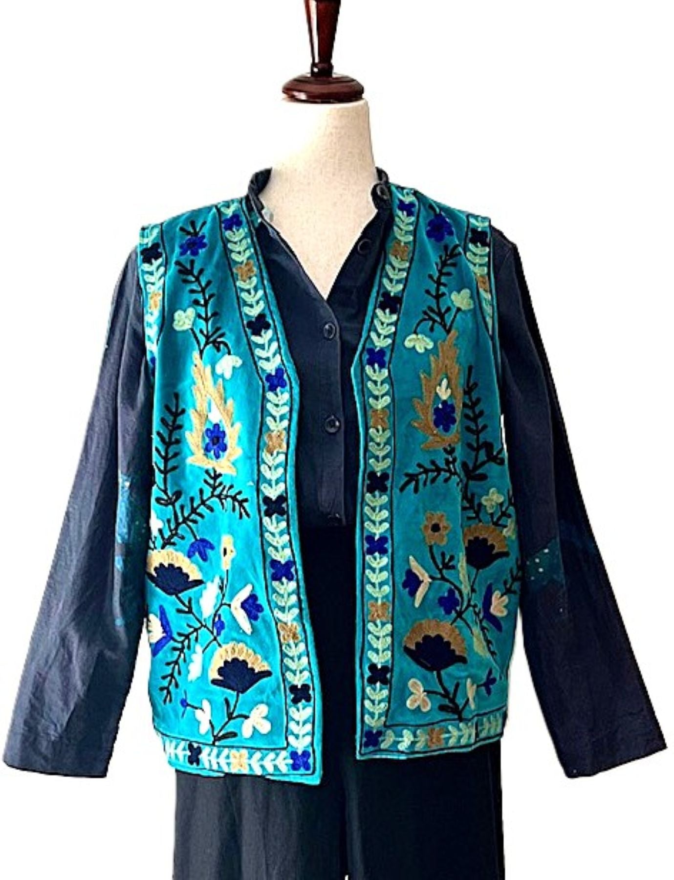 Vest, Fully Reversible, Designer Handmade Embroidered Vest Can Elevate Your Wardrobe.