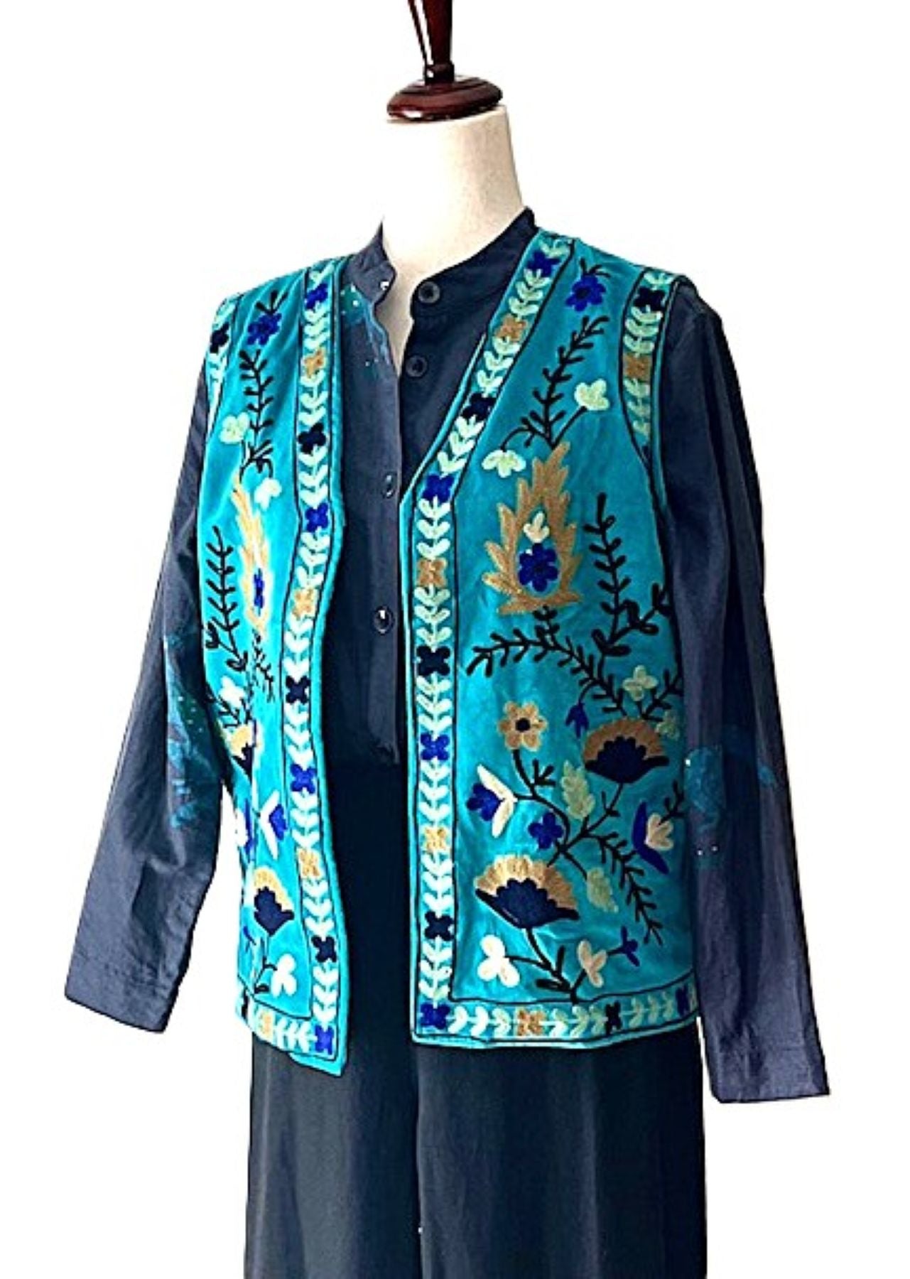 Vest, Fully Reversible, Designer Handmade Embroidered Vest Can Elevate Your Wardrobe.