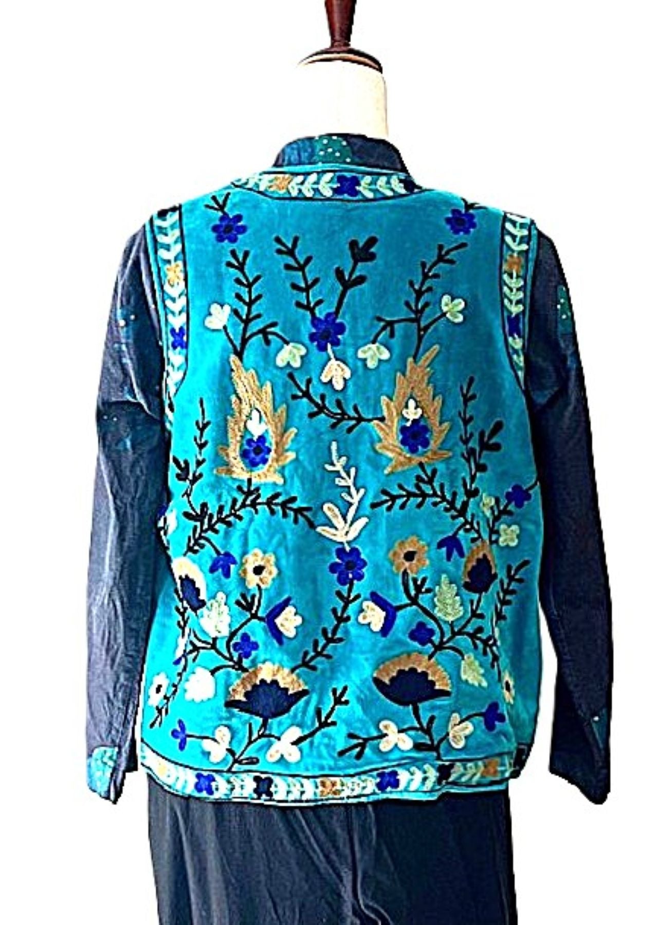 Vest, Fully Reversible, Designer Handmade Embroidered Vest Can Elevate Your Wardrobe.