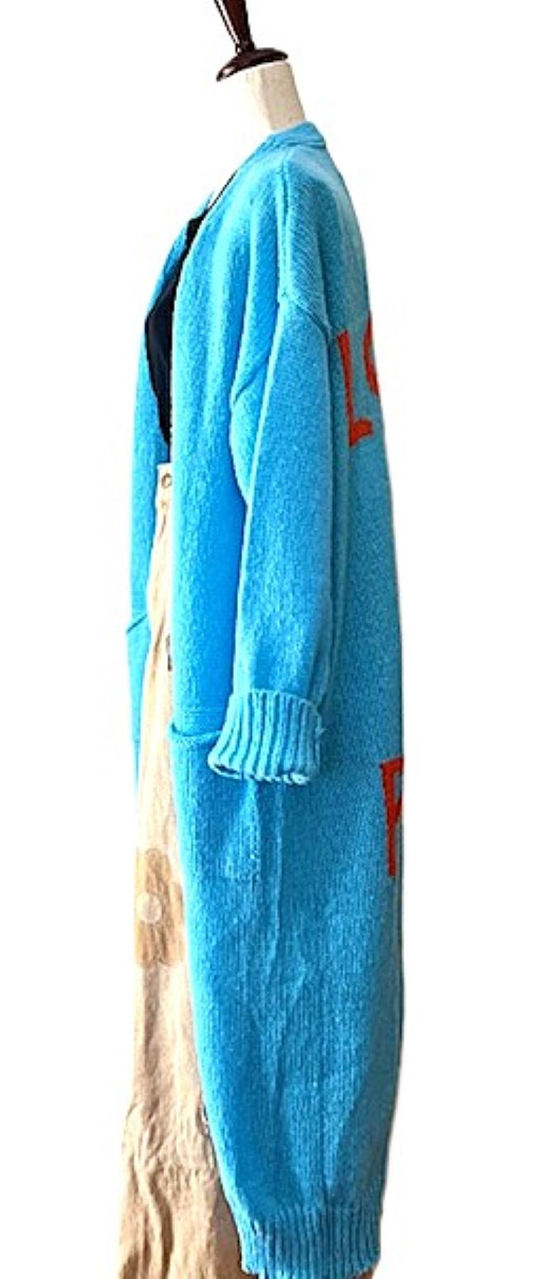 Jacket, Whimsical Love And Peace Knit Cardigan. Boho Fun. Available in 2 Colors.