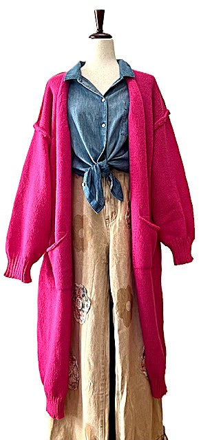 Jacket, Whimsical Love And Peace Knit Cardigan. Boho Fun. Available in 2 Colors.