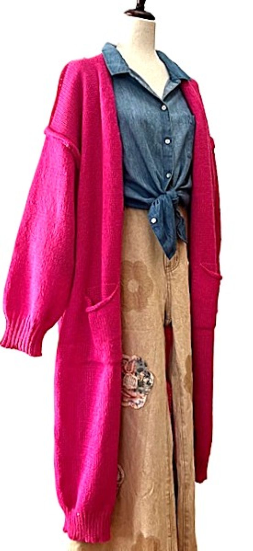 Jacket, Whimsical Love And Peace Knit Cardigan. Boho Fun. Available in 2 Colors.