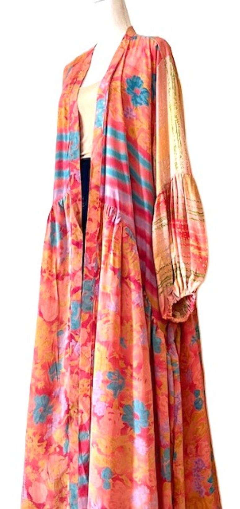 Kantha Bae Evermore Silk Kimono Is Luxurious and Romantic (Peach)