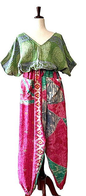 Kantha Bae Cool Kantha Cotton Joggers. Best Seller (Fuschia)