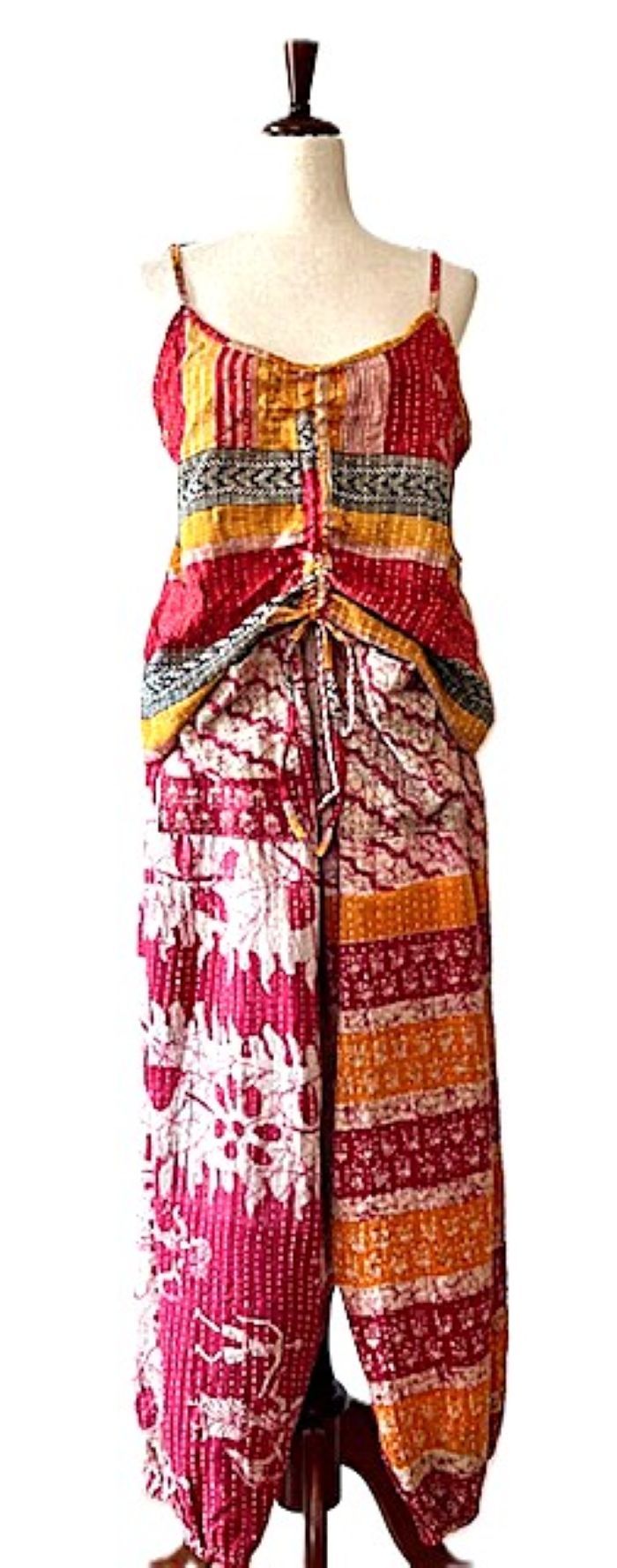 Kantha Bae Cool Kantha Cotton Joggers. Best Seller (Fuschia Orange)