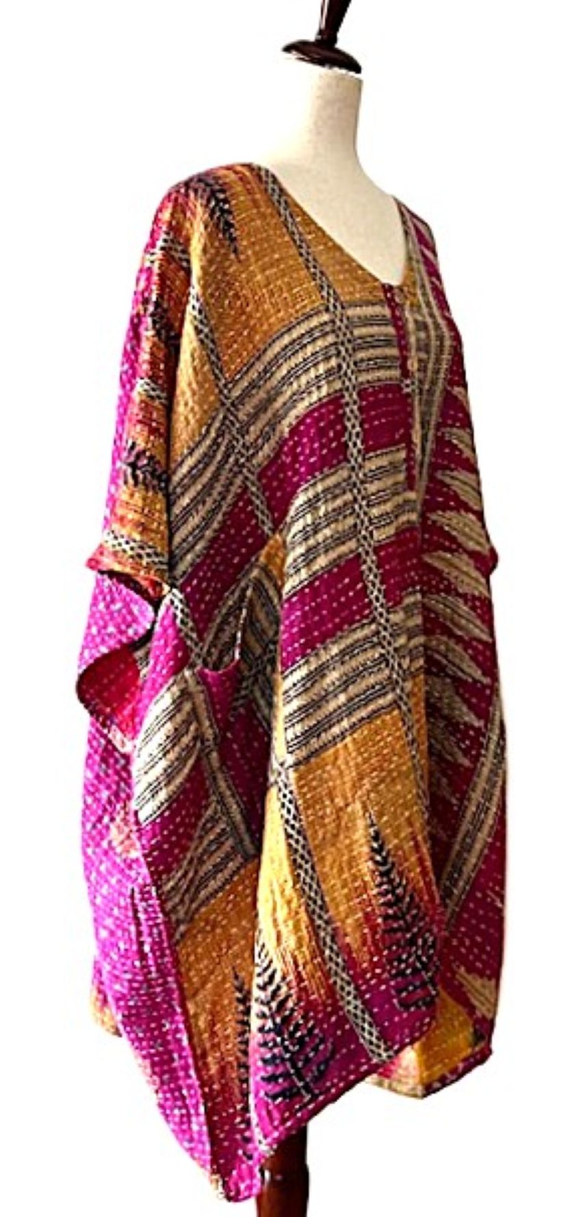 Kantha Bae Mini Muu Colorful Tunic (Olive Purple)