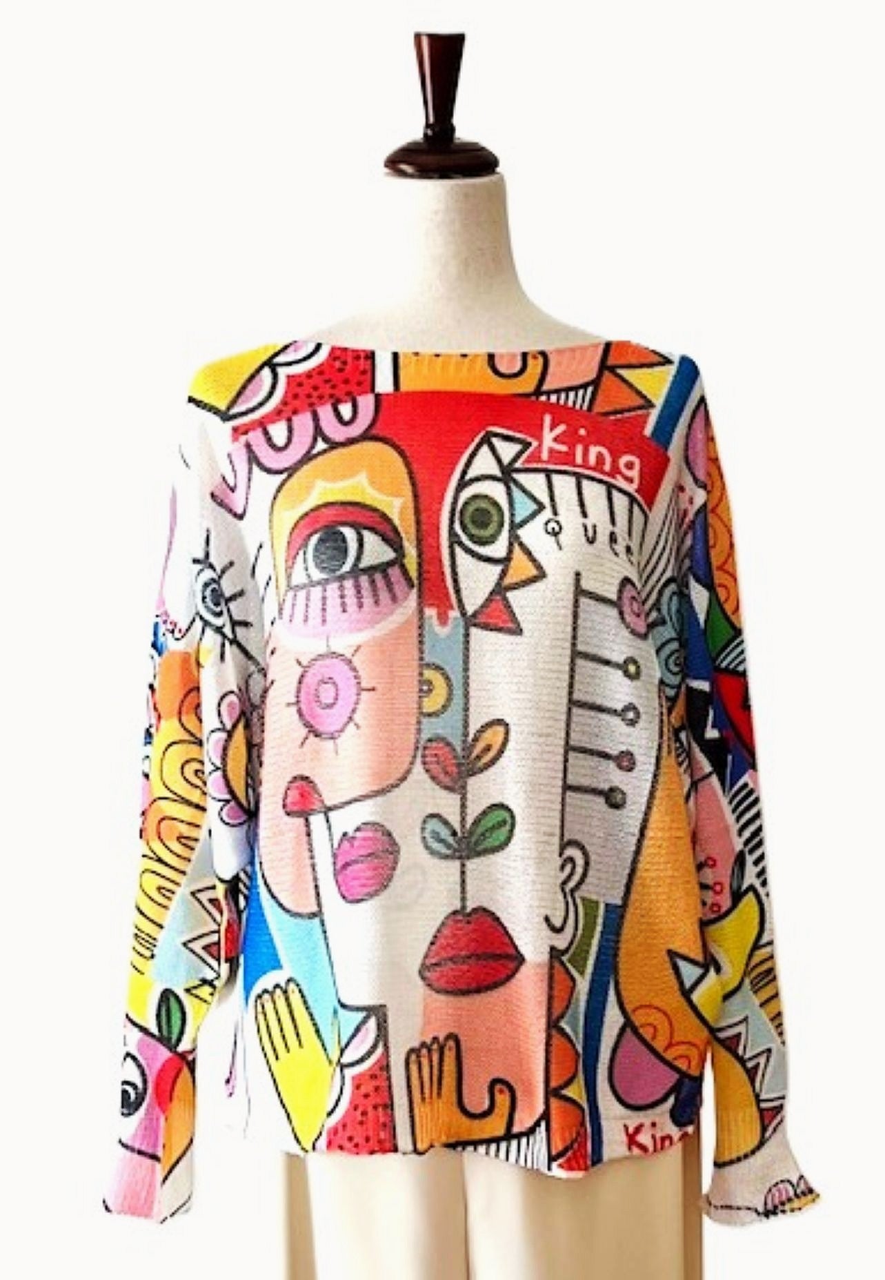 Italian Knit Sweater, Eye Picasso. Be Bold