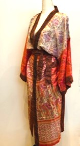 Luxury Silk Kimono Duster: Gorgeous Colors in Bronze/Brown/Orange