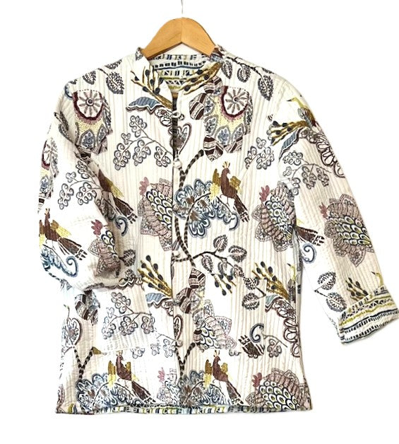 Fully Reversible Luxe Cotton Quilted Jacket. Best Seller (Botanical Print)