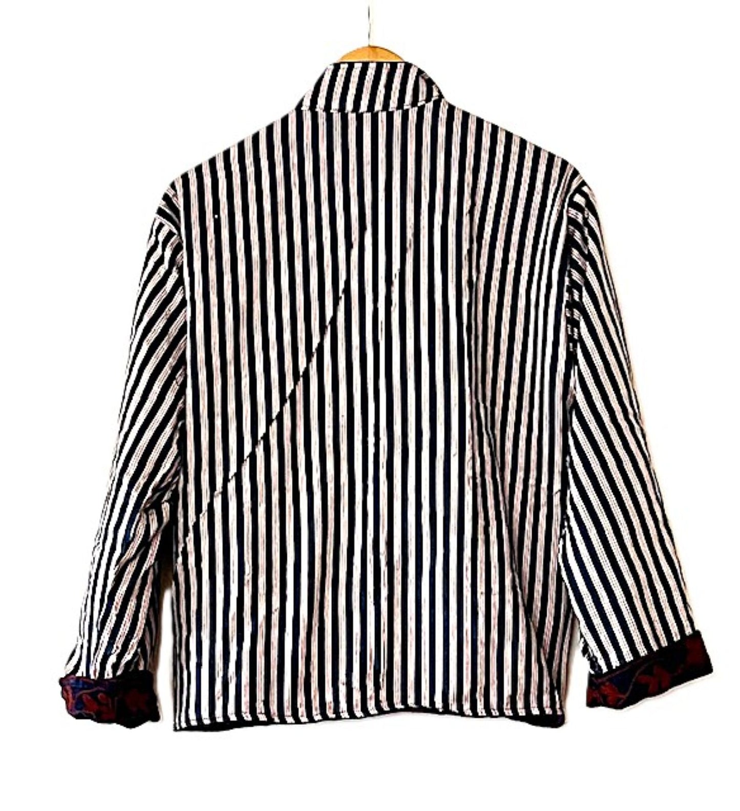 Jacket, Wearable Art In This Hand Embroidered Velvet Short Jacket, Fully Reversible.(Black)