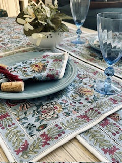 Linens. Complete Collection: Handmade Block Print (Blue Multi)