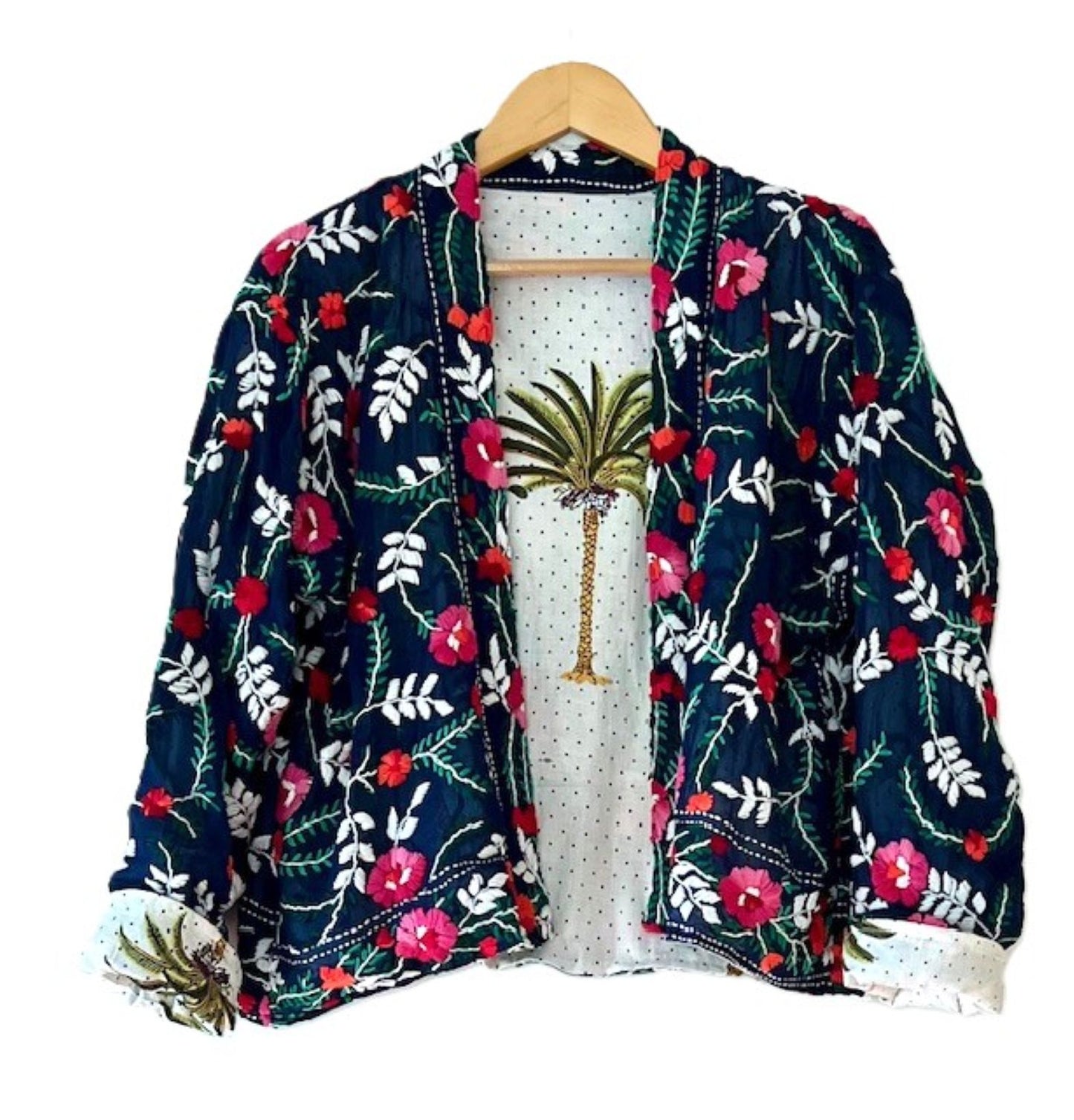 Embroidered Stylish Designer Jackets: Fresh For The New Season. (Navy or Green)