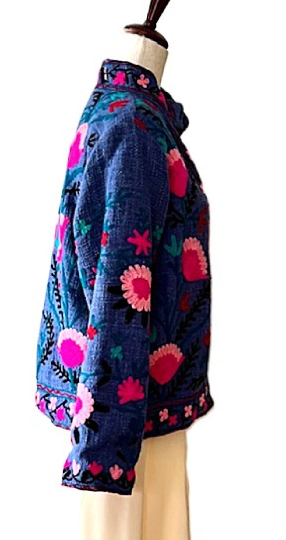 Jacket, Wearable Art In This Hand Embroidered Short Top. (Purple)
