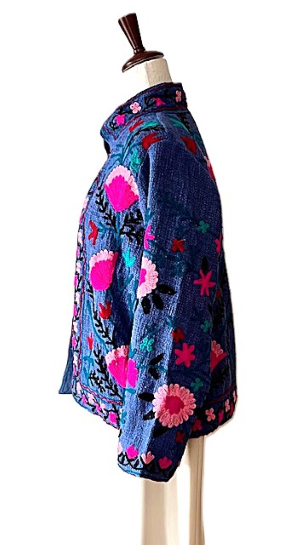 Jacket, Wearable Art In This Hand Embroidered Short Top. (Purple)