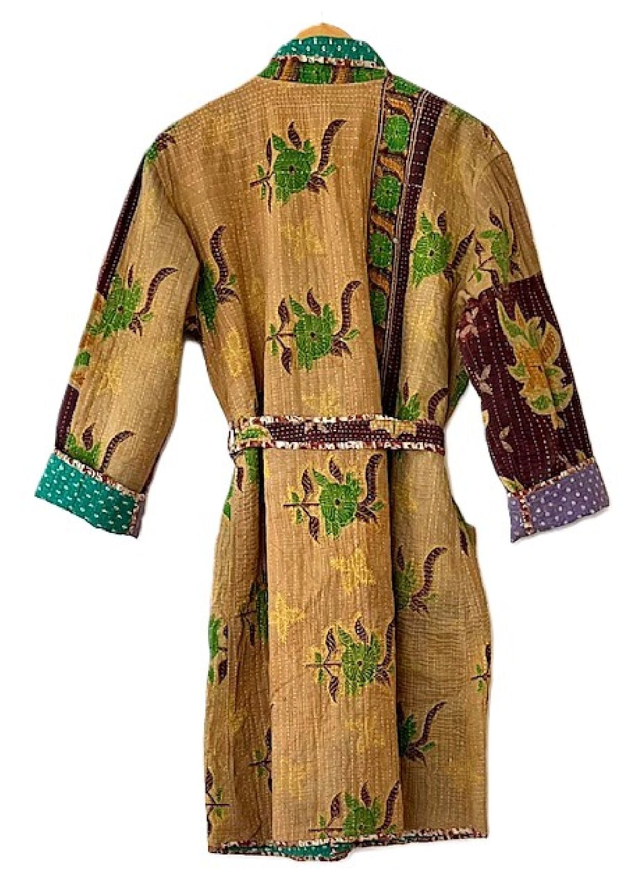 Hand Embroidered Fully Reversible Kantha Stitched Jacket. Unique.