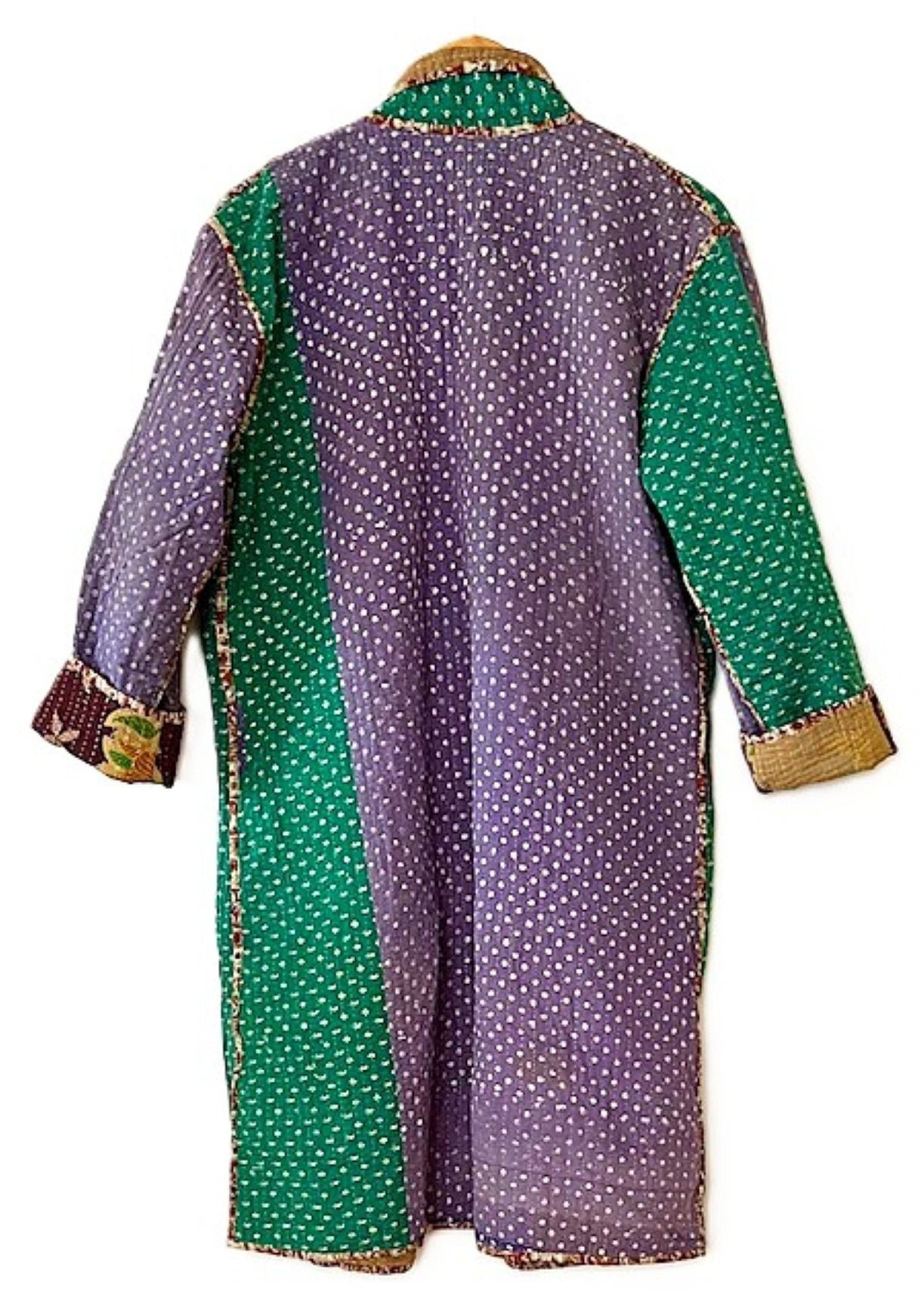 Hand Embroidered Fully Reversible Kantha Stitched Jacket. Unique.