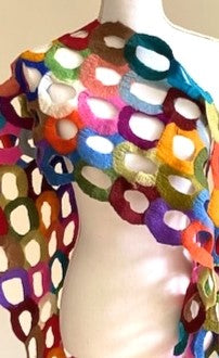Runway Worthy, Add This Dramatic Artisan Ring Shawl To Your Basics. (Rainbow)