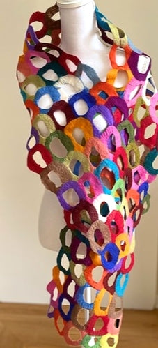 Runway Worthy, Add This Dramatic Artisan Ring Shawl To Your Basics. (Rainbow)