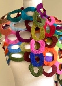 Runway Worthy, Add This Dramatic Artisan Ring Shawl To Your Basics. (Rainbow)