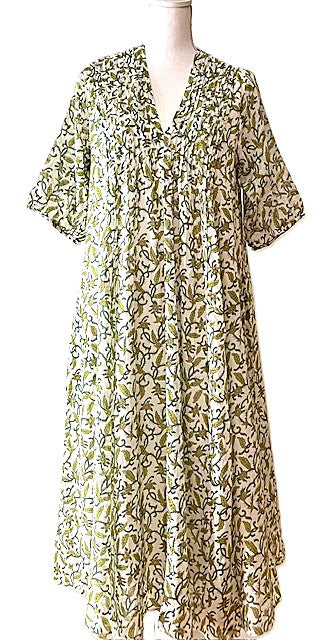 Dresses: Midi Floral Block Print Is Appealing and Comfortable.