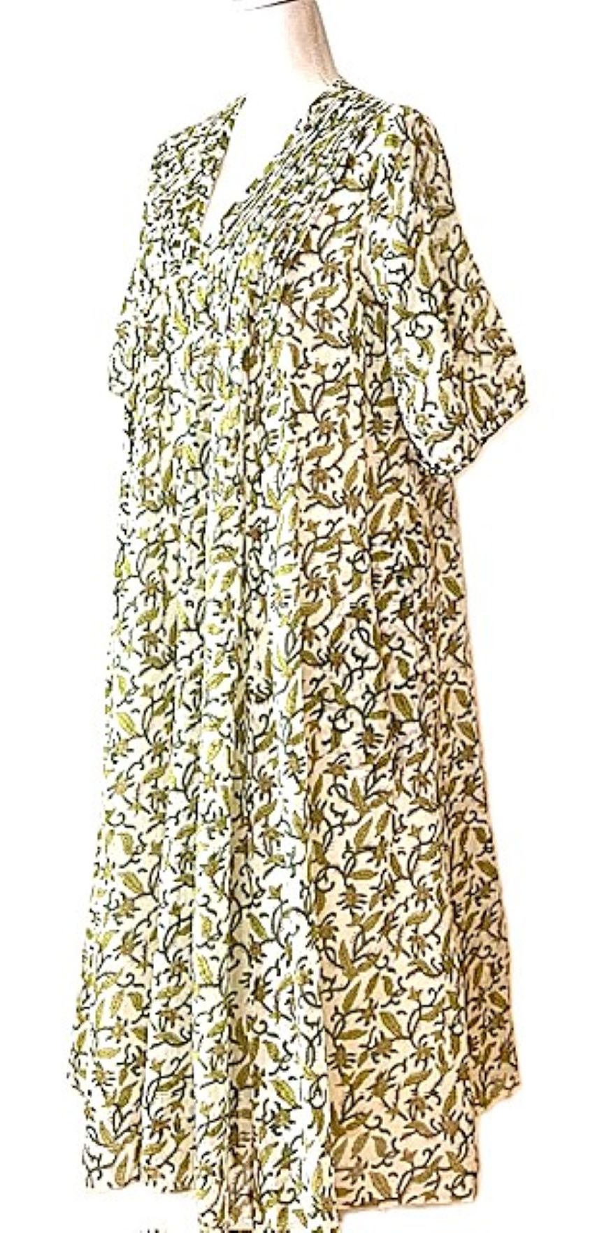 Dresses: Midi Floral Block Print Is Appealing and Comfortable.