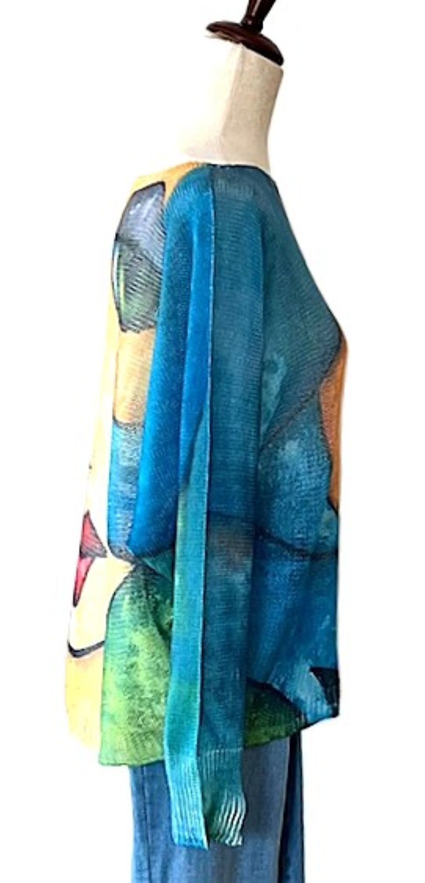 Italian Knit Sweater, Picasso. Best Seller, Great Color. (Turquoise)